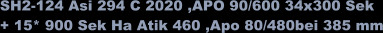 SH2-124 Asi 294 C 2020 ,APO 90/600 34x300 Sek + 15* 900 Sek Ha Atik 460 ,Apo 80/480bei 385 mm